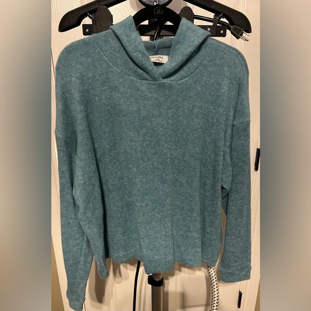 Zenana Cozy Blue Hoodie